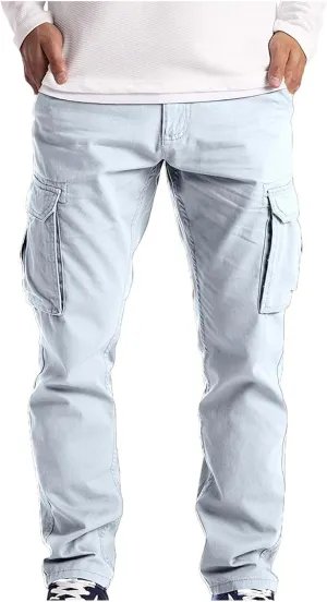 Cargo Work Pant Mens Lightweight Casual Combat Cargo Pants Training Sweatpants Loose Joggers Sweat Pant