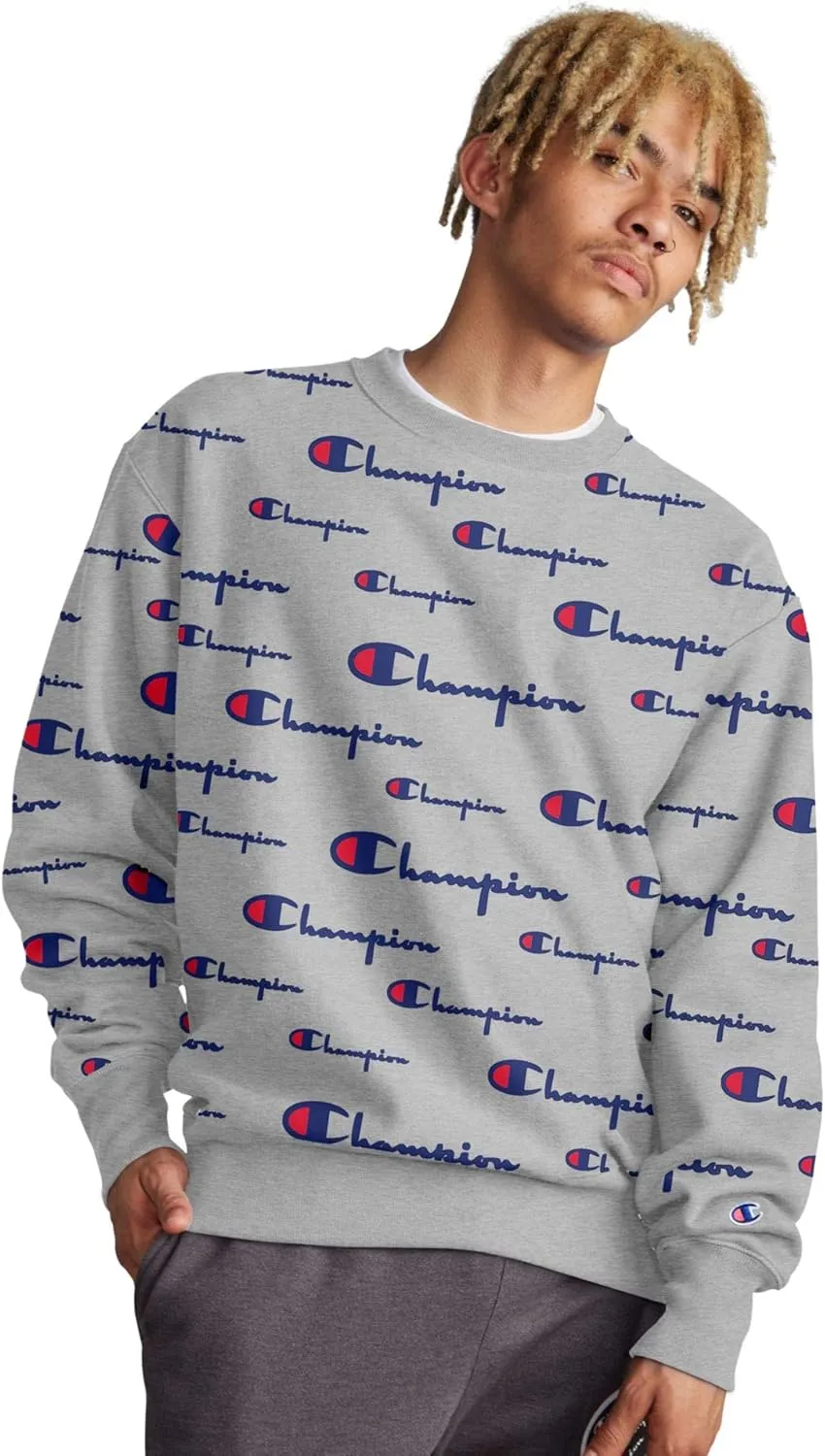 Champion Reverse Weave Crew - Tossed C Logos All Over Print