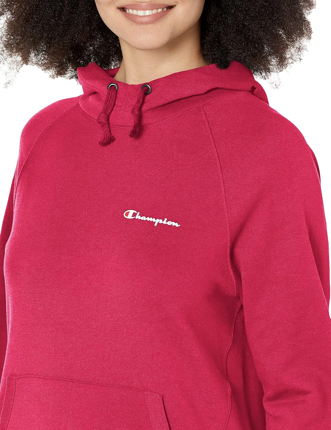 Champion Women's Powerblend Fleece Hoodie, Left Chest Script