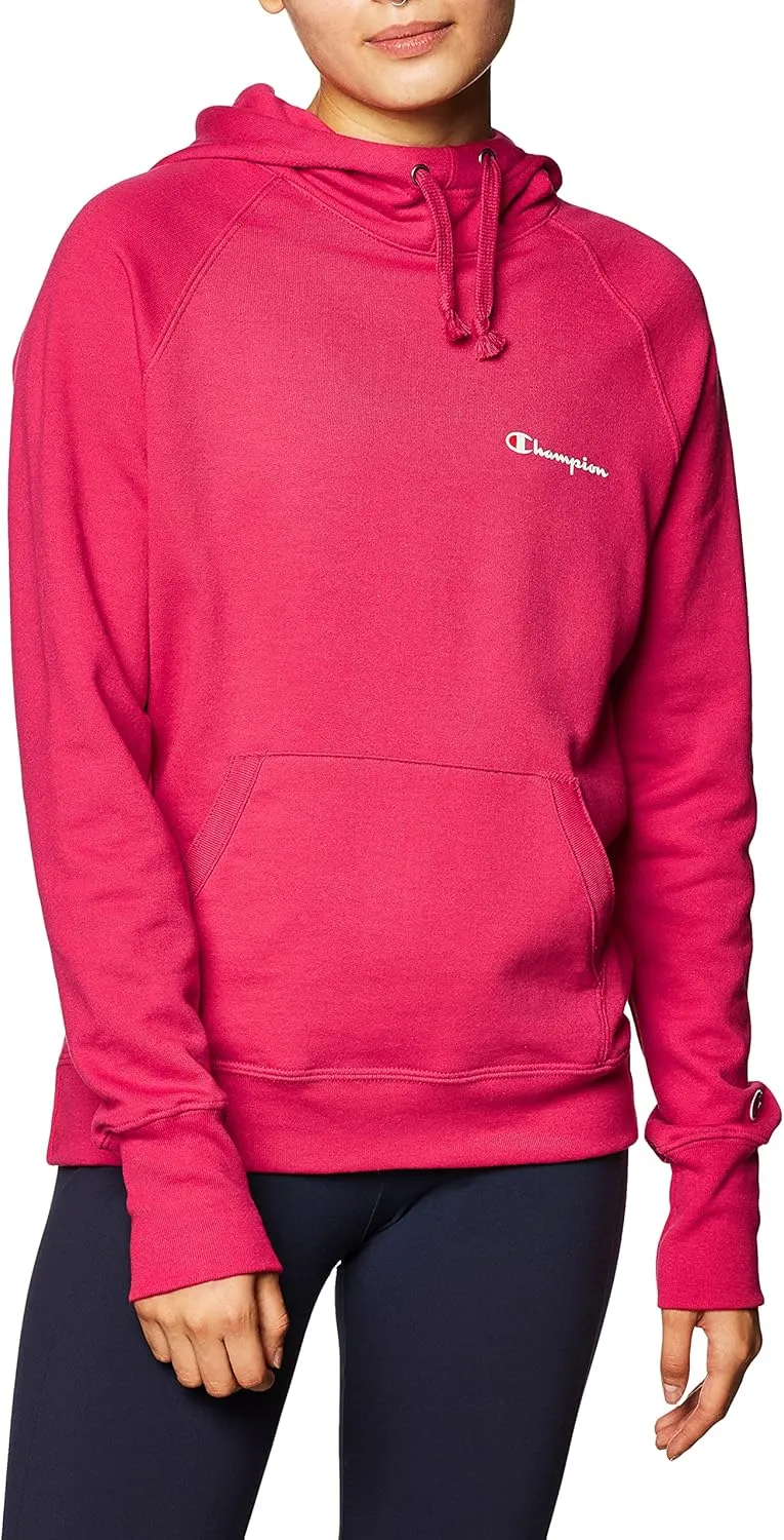 Champion Women's Powerblend Fleece Hoodie, Left Chest Script
