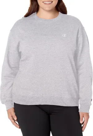 Champion Women's Sweatshirt, Powerblend, Crewneck for Women, C Logo (Plus Size Available)