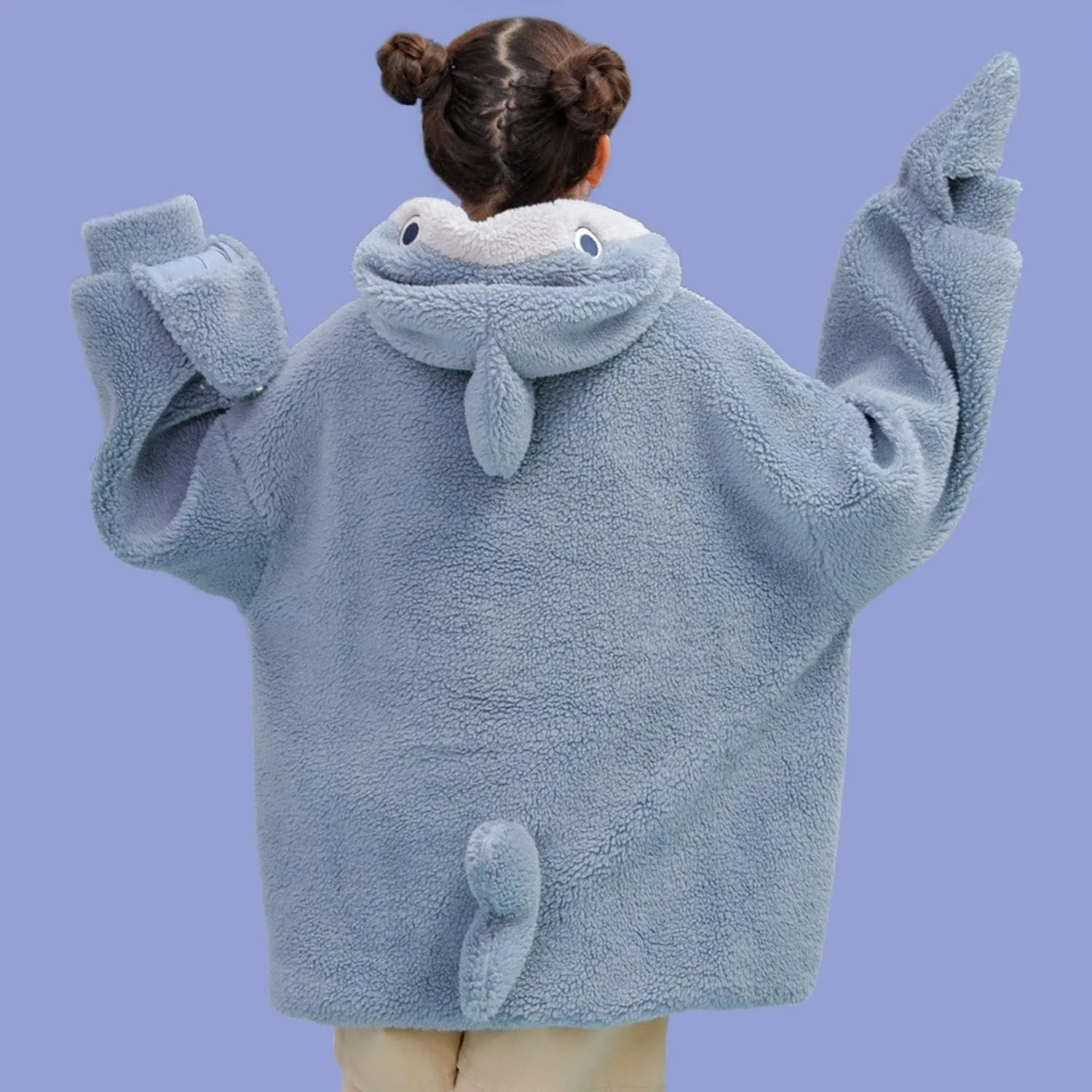 CosTribe Cute Shark Attack Hoodies Oversized Hooded Animal Pullover Casual Sweatshirts with Pocket Shark Lover Gift for women