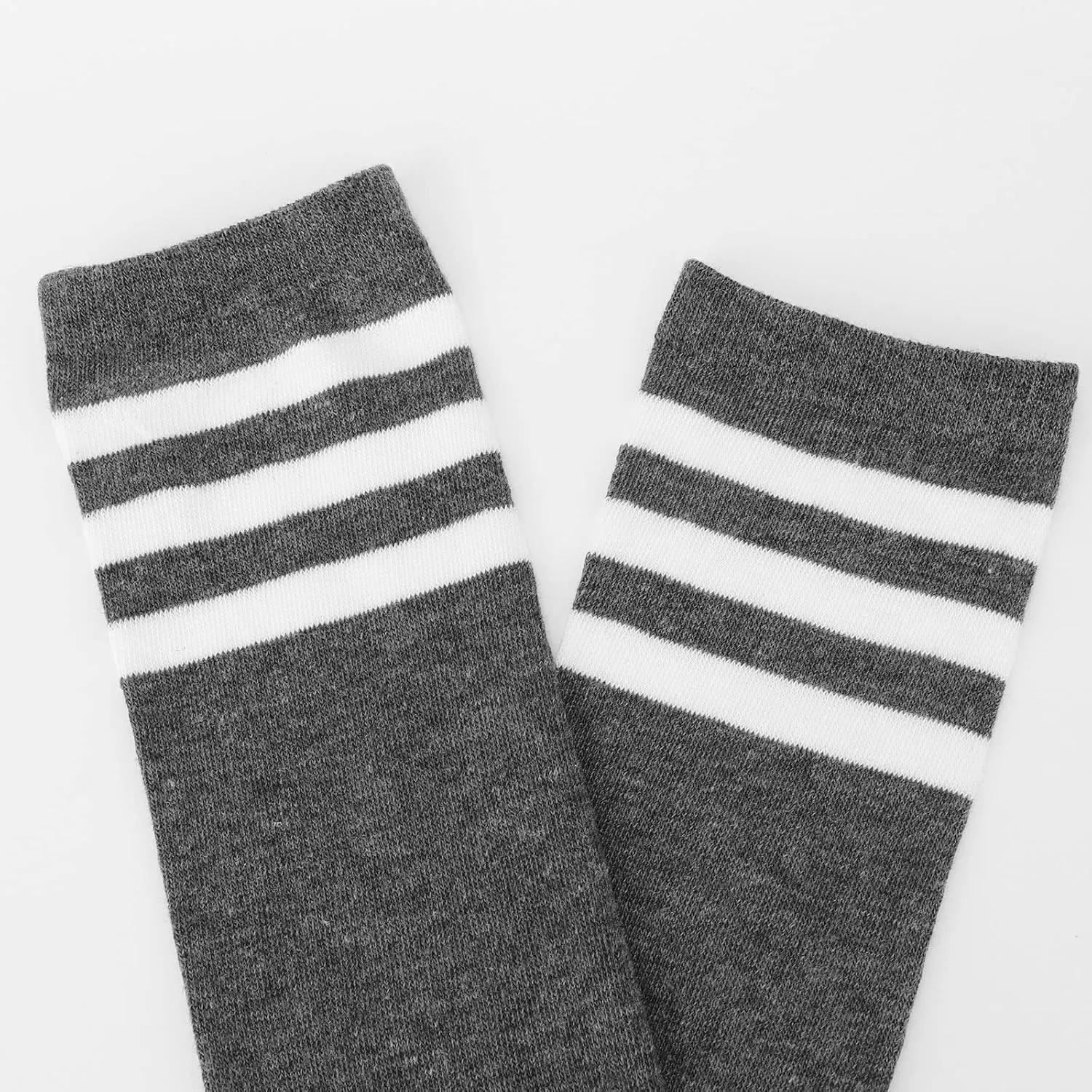 DRESHOW 3 Pairs Thigh High Socks Striped Over Knee Thin Tights Long Stocking Knee High Leg Warmer