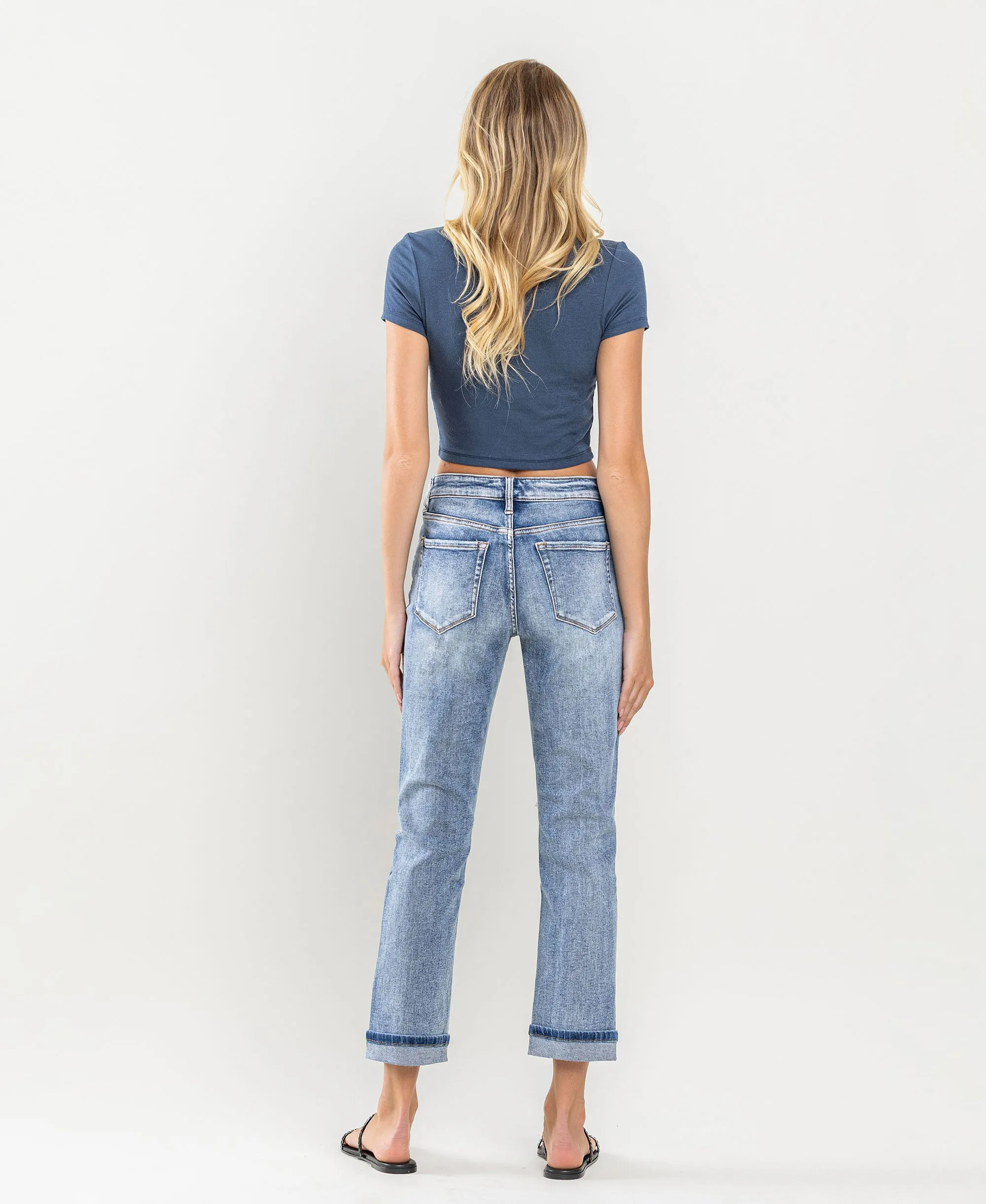 Glamorous - High Rise Cuffed Boyfriend Jeans