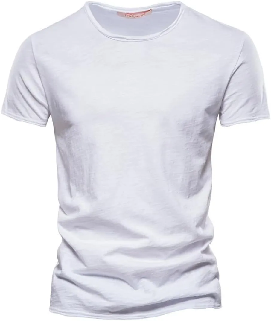 Mens Crew Neck T Shirt Short Sleeve Casual Summer Basic Tee Muscle Slim Fit Workout T-Shirt