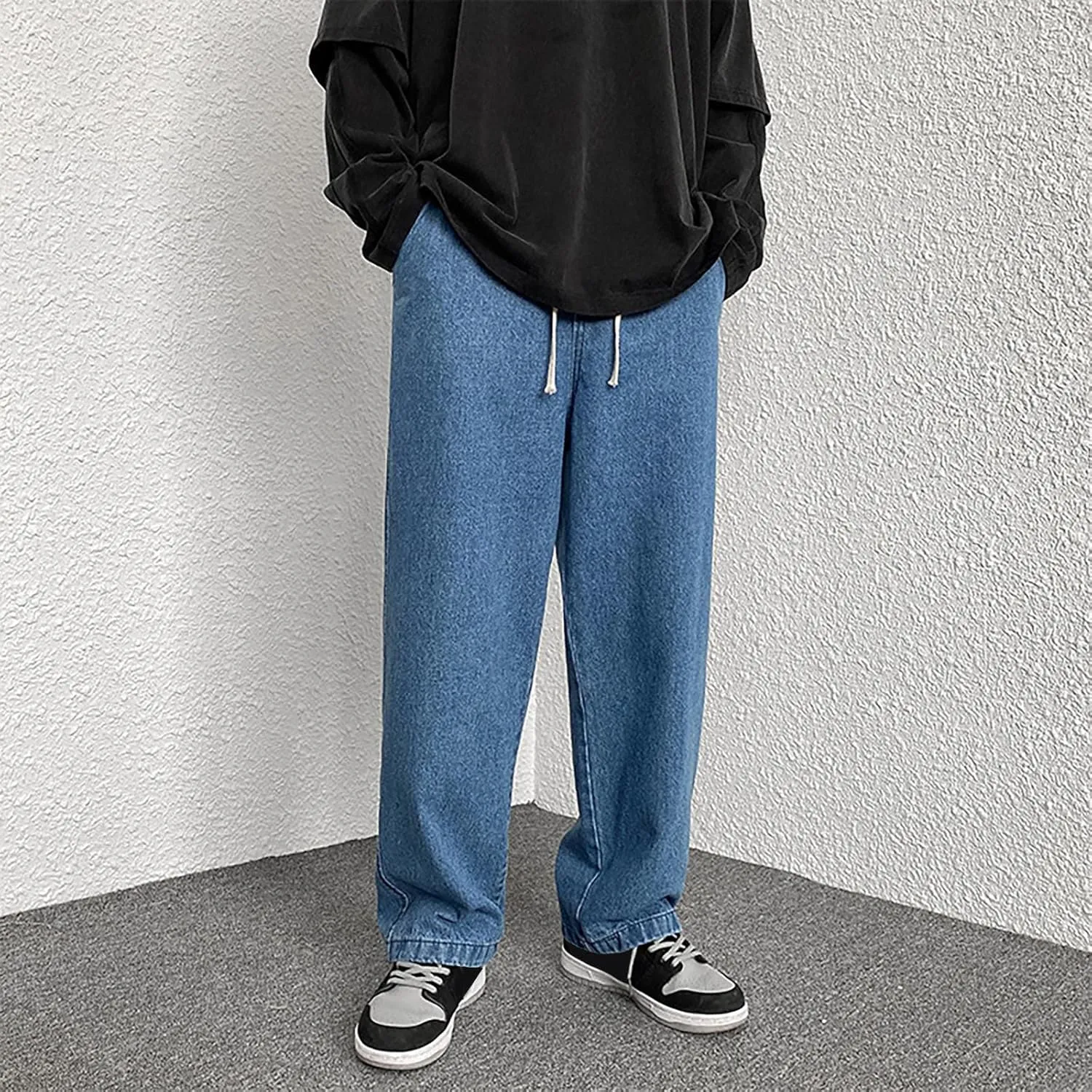 Men??s Jeans Pants Cargo Pants Y2K Wide Leg Jeans Fashion Stretch Destroyed Ripped Vintage Baggy Jeans