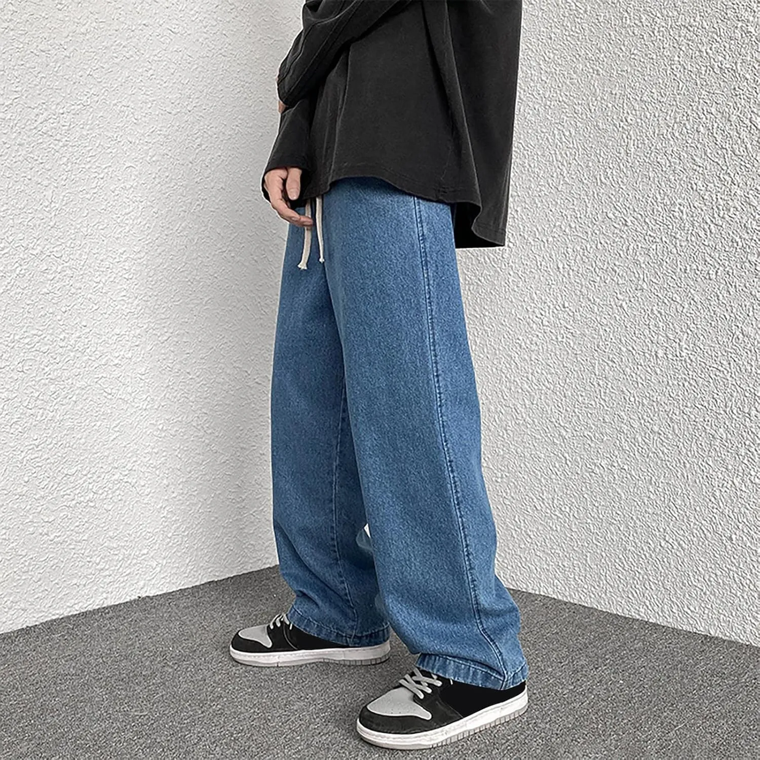 Men??s Jeans Pants Cargo Pants Y2K Wide Leg Jeans Fashion Stretch Destroyed Ripped Vintage Baggy Jeans