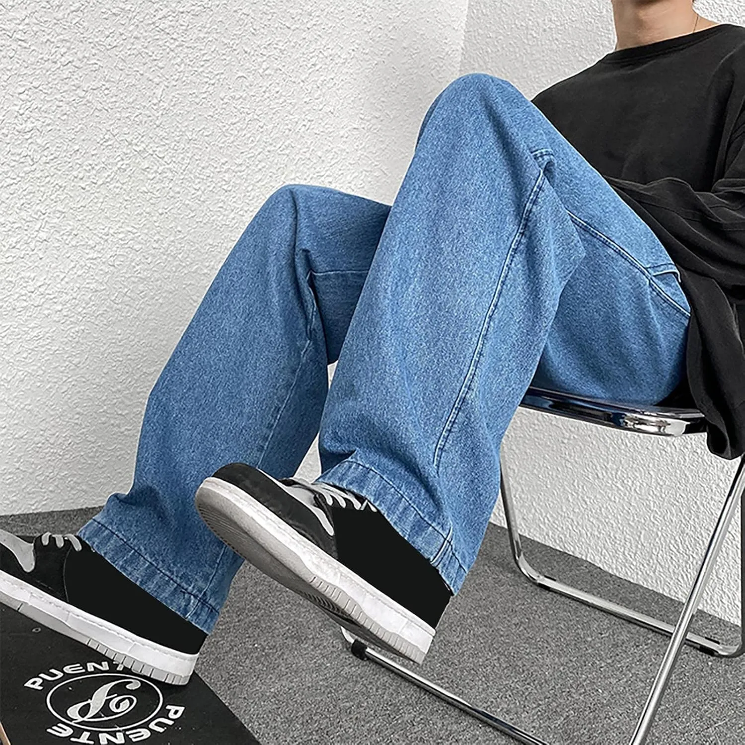 Men??s Jeans Pants Cargo Pants Y2K Wide Leg Jeans Fashion Stretch Destroyed Ripped Vintage Baggy Jeans