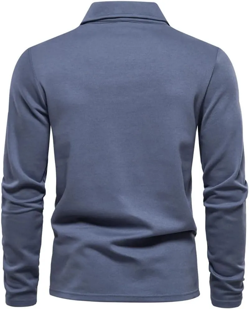 Men's Knit Polo Shirt Turn Down Collar Casual Golf Shirt Breathable Stretch Slim Fit Top for Social Outings