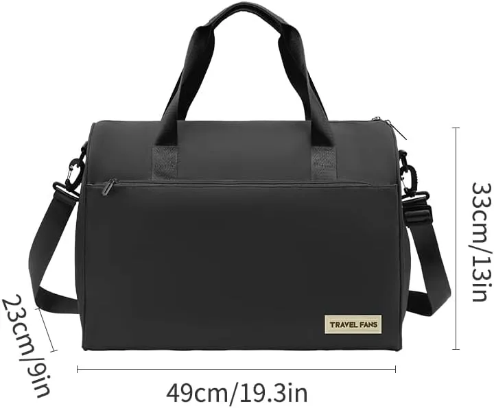 Travel Duffel Bag Weekend and Business Travel Bag Can be used for Sports Bags and Hospital Waiting Bags Overnight Duffel Bag with Trolley Case Cover Airline Travel Essentials (Black)