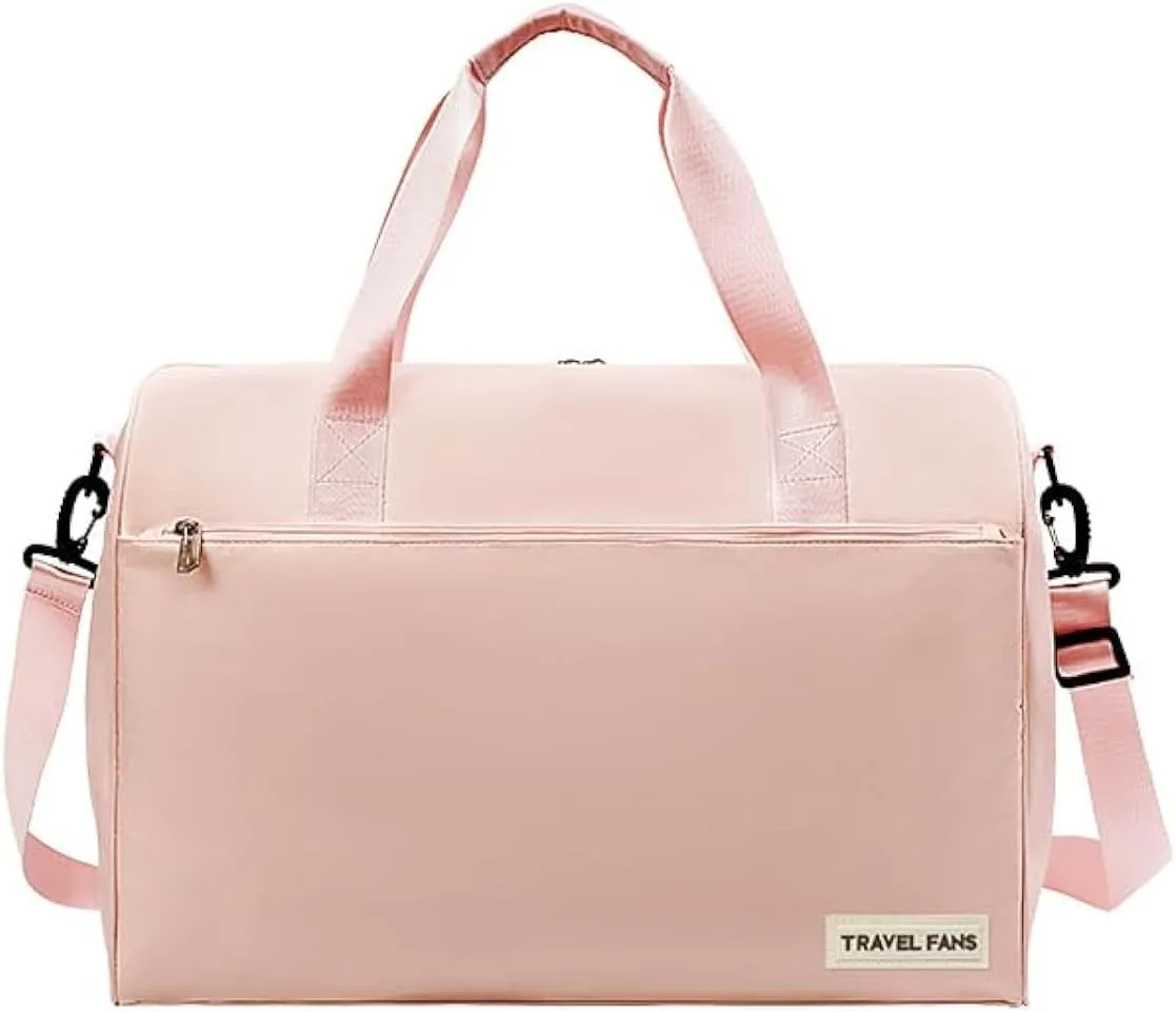 Travel Duffel Bag Weekend and Business Travel Bag Can be used for Sports Bags and Hospital Waiting Bags Overnight Duffel Bag with Trolley Case Cover Airline Travel Essentials (Pink)