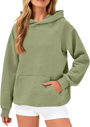 Women's Long Sleeve Hoodies Fashion Comfy Plain Hoodie with Pockets Loose Pullover Tops